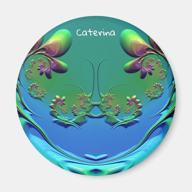 Íman CATERINA ~ Rosa de Miniatura Personalizada ~ (Frente)
