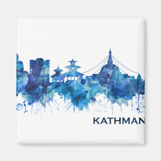 Íman Catmandu Nepal Skyline Blue (Frente)