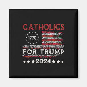 Íman Católicos Para Trump 2024 Bandeira Americana 4 De