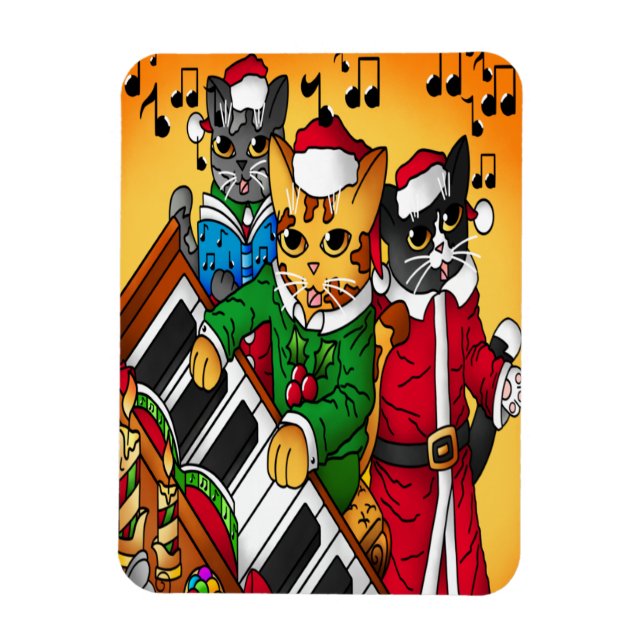 Íman Cats de Natal (Vertical)