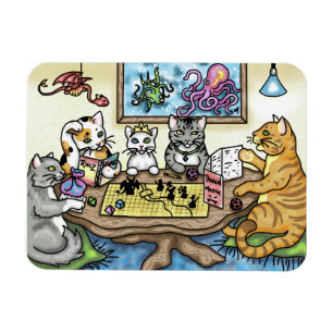 Íman Cats Playing Pathfinder por Carrie Michael