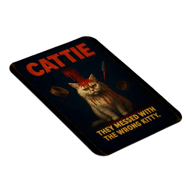 Íman CATTIE – Paródia Divertida de Terror Felino (Lado Direito)