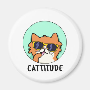 Íman Cattitude Atitude Divertida Piada de Gato