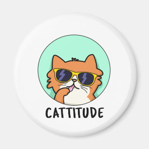 Íman Cattitude Engraçada Cat Pun