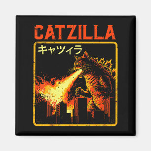 Íman Catzilla Gato Monstro Divertido Paródia Japonesa M