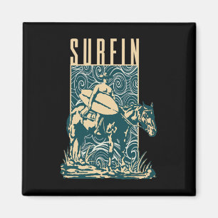 Íman Caubói Surfista Caubói Com Prancha De Surfe Surfe
