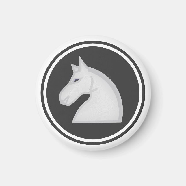 Íman Cavaleiro Branco Chess Piece (Frente)