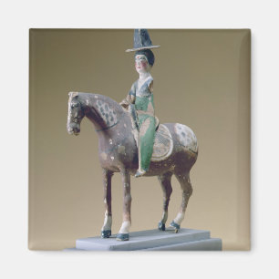 Íman Cavaleiro da senhora, Astana, século VII (estuque