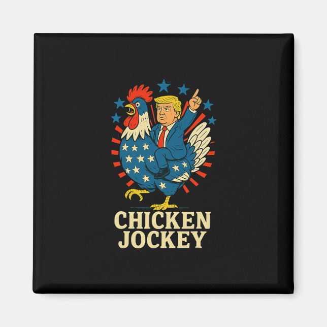 Íman Cavaleiro de Frango Trump Meme Engraçado (Frente)