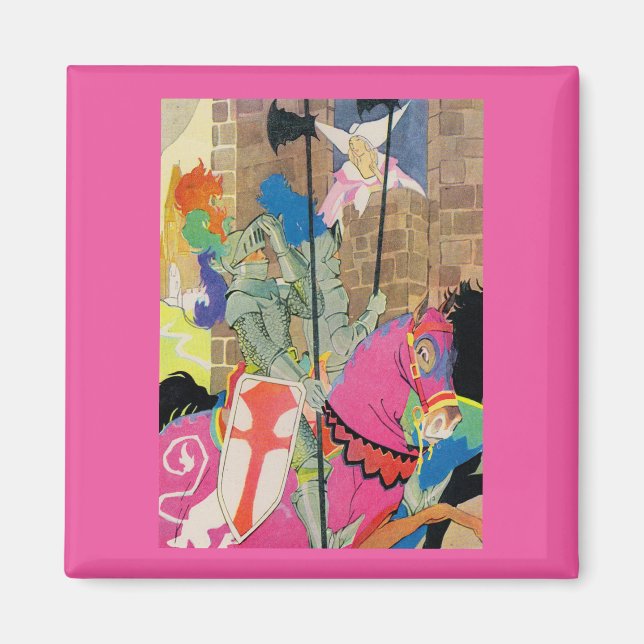 Íman cavaleiro medieval em cavalo (Frente)