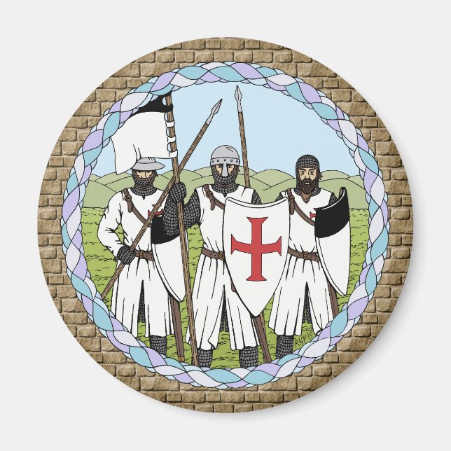 Íman Cavaleiros Medievais Templários (Frente)