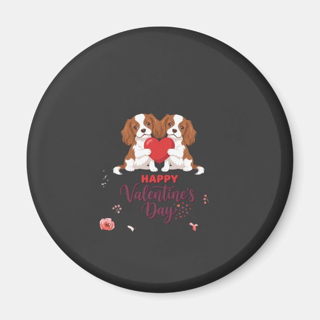 Íman Cavalier King Cachorro Feliz Dia dos Namorados Flo (Frente)