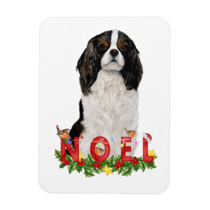 Íman Cavalier King Charles Noel Natal em Aquarela  