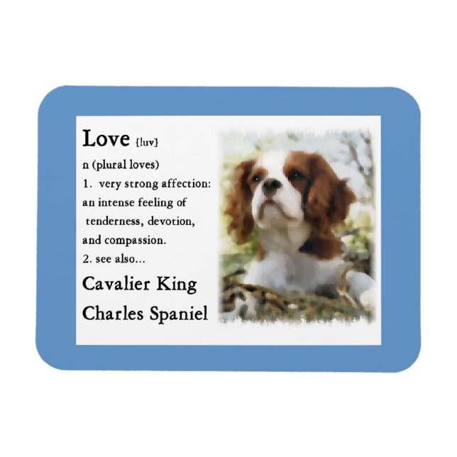 Íman Cavalier King Charles Spaniel Art Love Is (Horizontal)