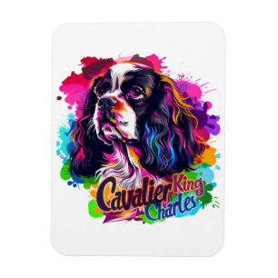 Íman Cavalier King Charles Spaniel Colorido Cachorro Vi