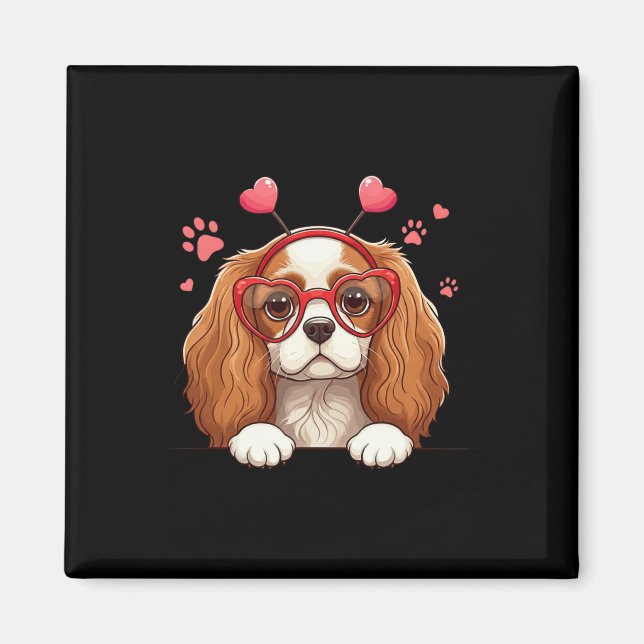 Íman Cavalier King Charles Spaniel Engraçado Coração Ca (Frente)