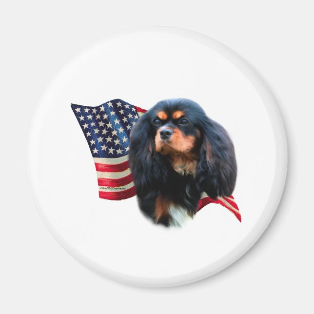 Íman Cavalier King Charles Spaniel Flag (Frente)