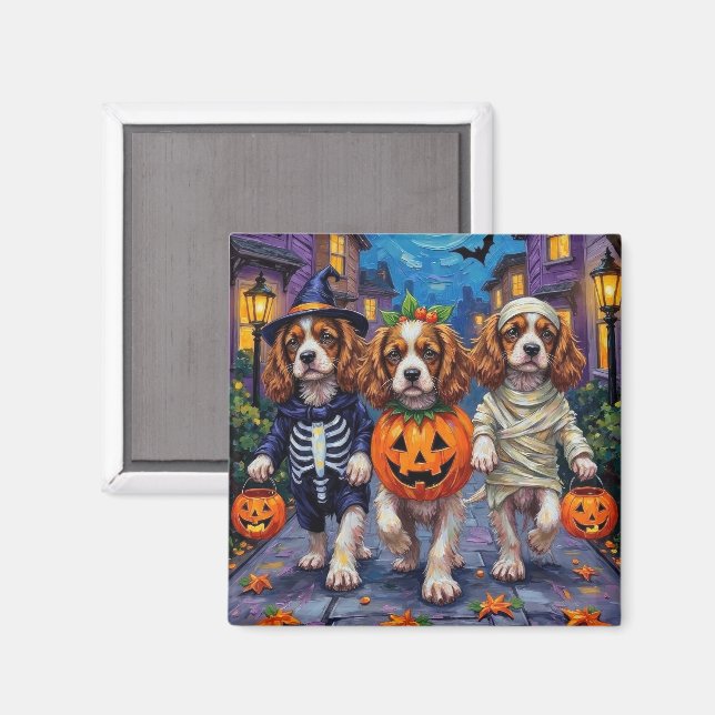 Íman Cavalier King Charles Spaniel Halloween (Front/Back)
