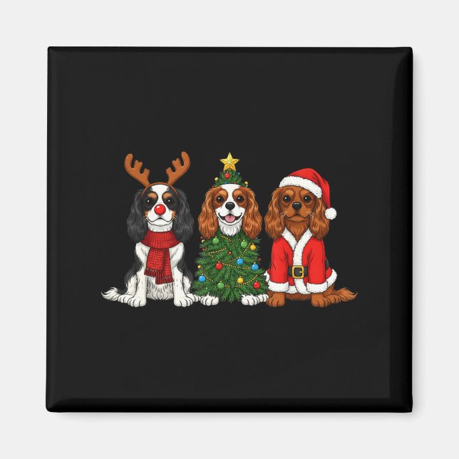 Íman Cavalier King Charles Spaniel Natalino Papai Noel (Frente)
