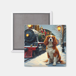 Íman Cavalier King Charles Spaniel Trem de Natal