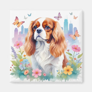 Íman Cavalier King Charles Vintage Animal Nature City