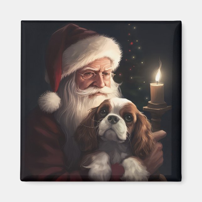 Íman Cavalier King com Papai Noel Natal Festivo (Frente)