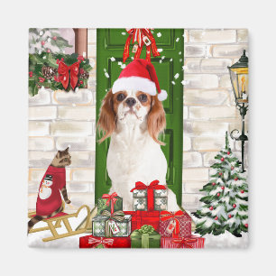 Íman Cavalier King Dog Christmas