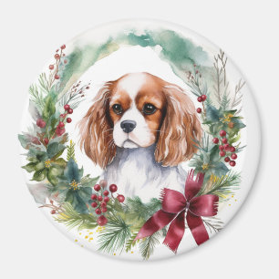 Íman Cavalier King Wreath Festivo Pup