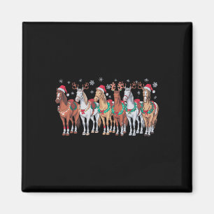 Íman Cavalo Andando Santa Hat Noite Luzes De Natal Lov 