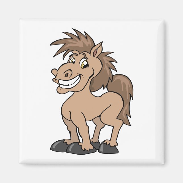 Íman Cavalo Bobo de Cartoon Sorridente (Frente)