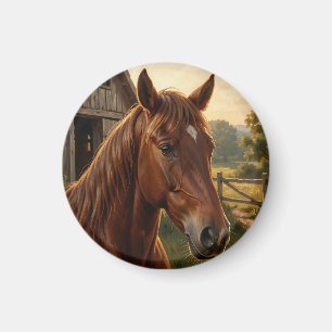 Íman Cavalo Castanho Celeiro da Hora Dourada