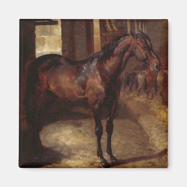 Íman Cavalo da Baía Escura no estábulo (Frente)