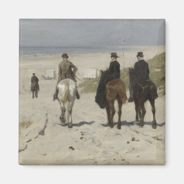 Íman Cavalo da Manhã na Praia (por Anton Mauve) (Frente)