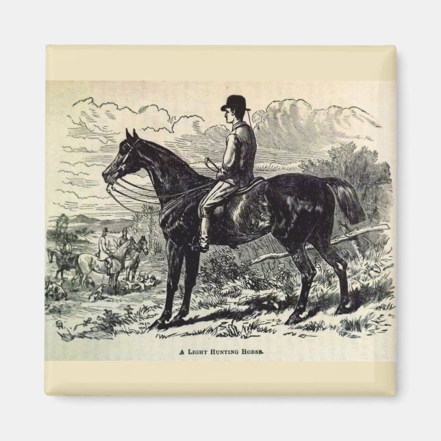 Íman Cavalo de Caça Leve impressão A do século XIX (Frente)
