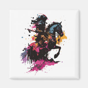 Íman Cavalo de cavalaria de guerra na aquarela