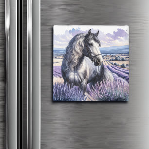 Íman Cavalo de Cinza bonito em Lavanda