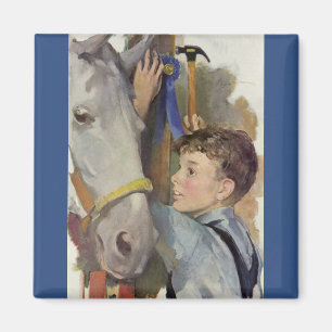 Íman Cavalo de Corrida Antigo, Vencedor de Faixa Azul c