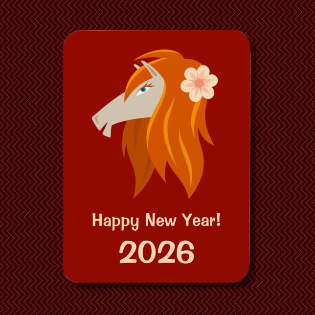 Íman Cavalo de Fogo 2026 Zodiac, Ano Novo Chinês (Criador carregado)