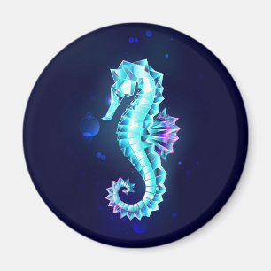 Íman Cavalo de Gelo Cristal em Fundo Azul