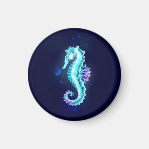 Íman Cavalo de Gelo Cristal em Fundo Azul