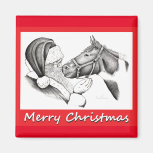 Íman Cavalo de Pintura de Natal e Papais noeis