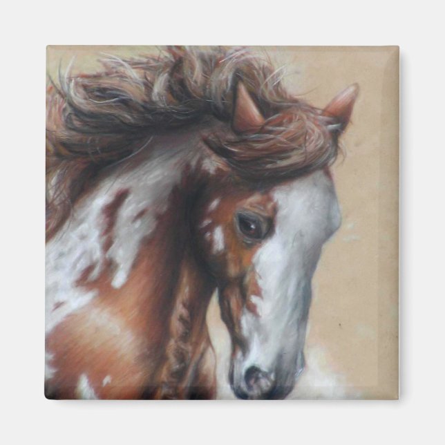 Íman Cavalo de pintura no deserto (Frente)