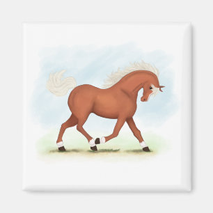 Íman Cavalo de Sorrel com Blaze e Meias