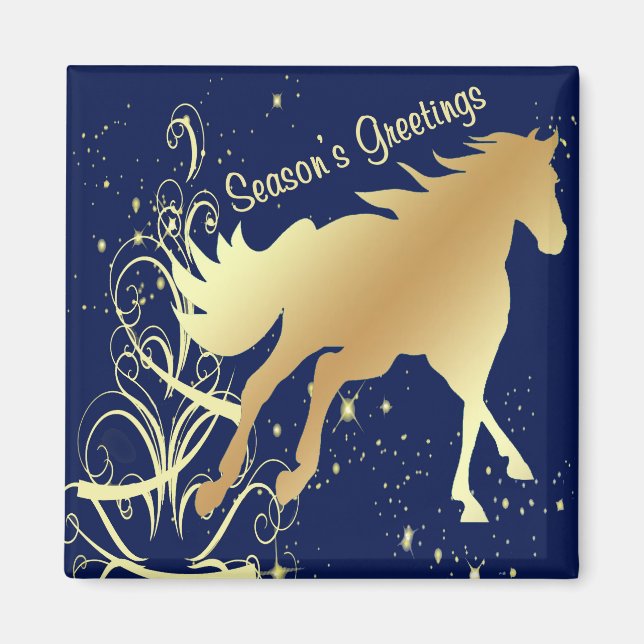 Íman Cavalo Dourado com sotaques Dourados nas estações  (Frente)