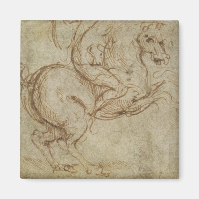Íman Cavalo e cavaleiro (caneta e tinta no papel) (Frente)