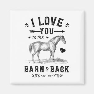 Íman Cavalo Eu Te Amo Ao Celeiro E Às Raparigas De Trás