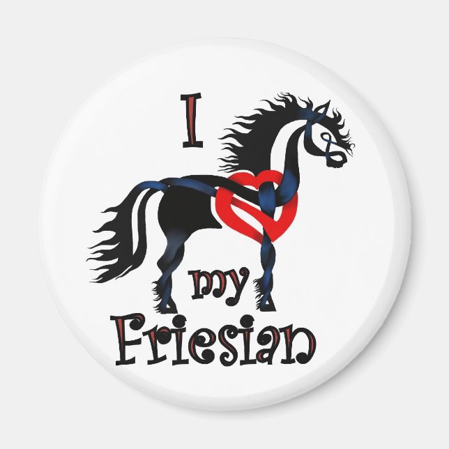 Íman cavalo frisético, design celta (Frente)