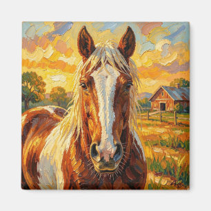 Íman Cavalo Impasto numa Fazenda