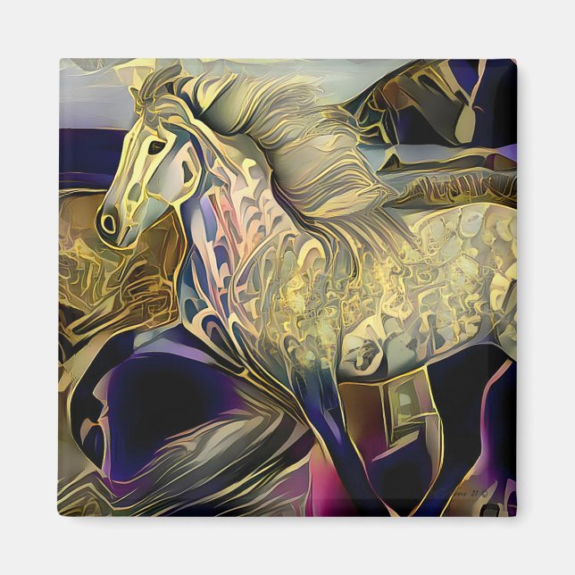Íman Cavalo Islandês Art Déco (Frente)