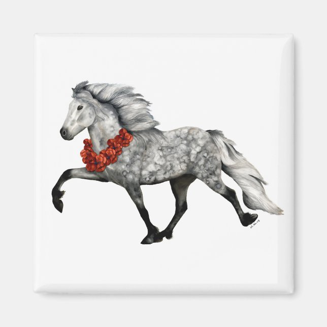 Íman Cavalo Islandês Natal (Frente)
